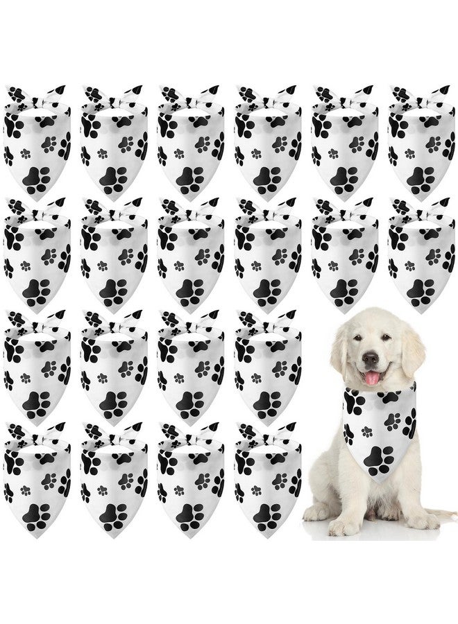 Sanwuta 20 Pack Paw Print Dog Bandanas Bulk for Dogs Triangle Scarf Bibs Kerchief Pet Bandanas Set for Small Medium Large Puppy Cats Pet Costume Accessories Decoration - Image 1