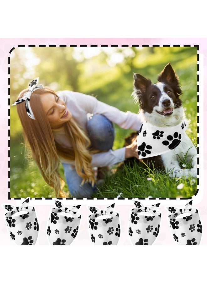 Sanwuta 20 Pack Paw Print Dog Bandanas Bulk for Dogs Triangle Scarf Bibs Kerchief Pet Bandanas Set for Small Medium Large Puppy Cats Pet Costume Accessories Decoration - Image 4