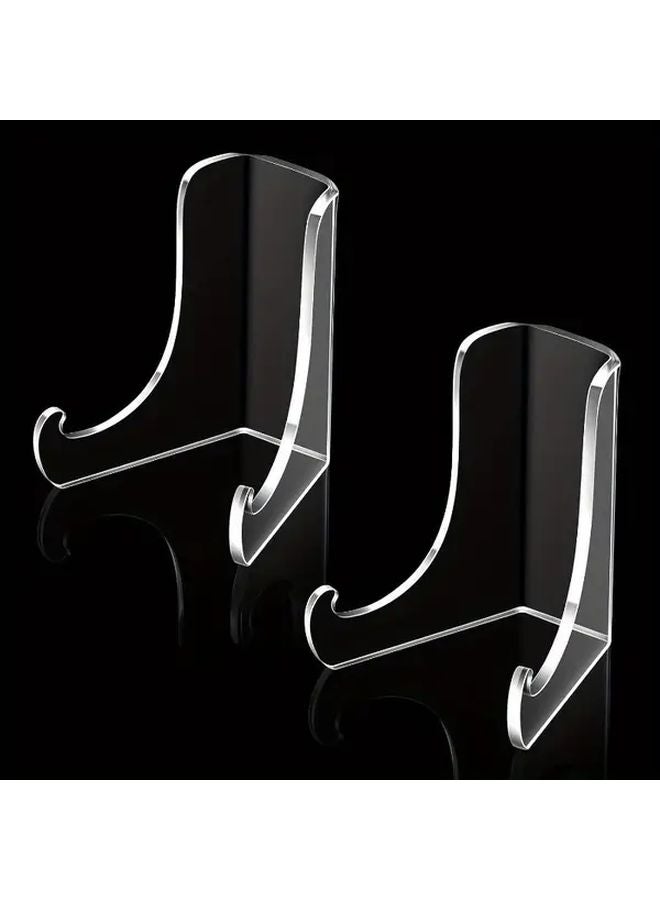 2pcs Transparent Acrylic Plate Holder Modern Minimalist Design Photo Display Shelf - Image 1