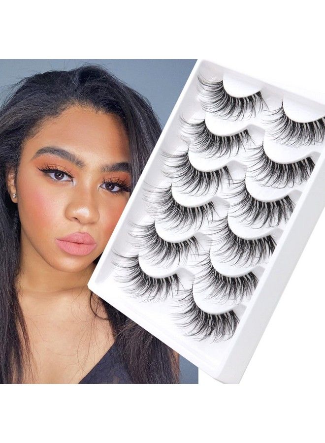Veleasha Lashes with Clear Band Fluffy Lashes that Look Like Extensions 6 Pairs Pack Invisible False Eyelashes (1218mm) - Image 1