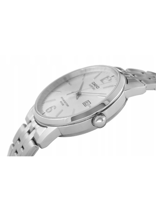 كاسيو ساعة يد رجالية تناظرية من الفولاذ المقاوم للصدأ MTS-110D-7AVDF - فضية - Image 2