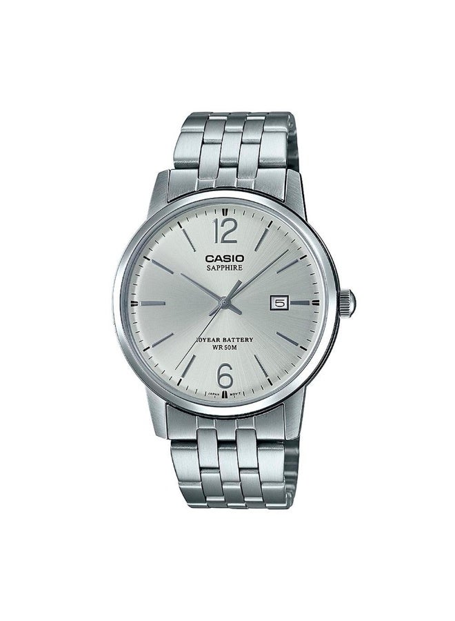 كاسيو ساعة يد رجالية تناظرية من الفولاذ المقاوم للصدأ MTS-110D-7AVDF - فضية - Image 1