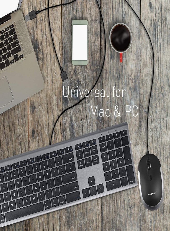 Macally Silent Wired Mouse - Slim & Compact USB Mouse for Apple Mac or Windows PC Laptop/Desktop - Designed with Optical Sensor & DPI Switch - Simple & Comfortable Wired Computer Mice (Space Gray) - Image 2