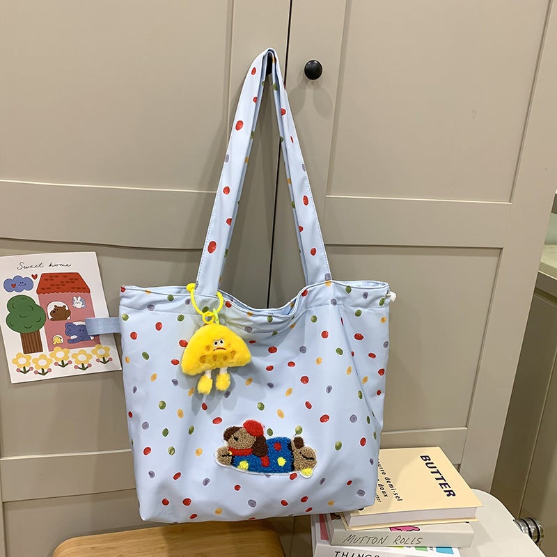Korean Cute Puppy Girl Armpit Bag High-Looking Polka Dot Shoulder Bag Versatile Commuter Tote Bag - Image 1