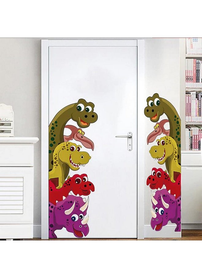 آرت كينجدوم 1 زوج Diy الديناصورات ملصقات خلف الباب صور مطبوعة للحوائط لغرفة جدار الفن ملصق جدارية ورقة ديكور المنزل هدية عيد الميلاد  - Image 3