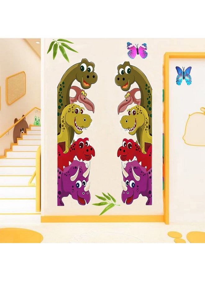 آرت كينجدوم 1 زوج Diy الديناصورات ملصقات خلف الباب صور مطبوعة للحوائط لغرفة جدار الفن ملصق جدارية ورقة ديكور المنزل هدية عيد الميلاد  - Image 4
