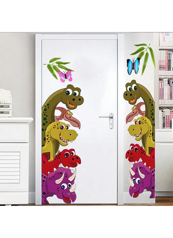 آرت كينجدوم 1 زوج Diy الديناصورات ملصقات خلف الباب صور مطبوعة للحوائط لغرفة جدار الفن ملصق جدارية ورقة ديكور المنزل هدية عيد الميلاد  - Image 5