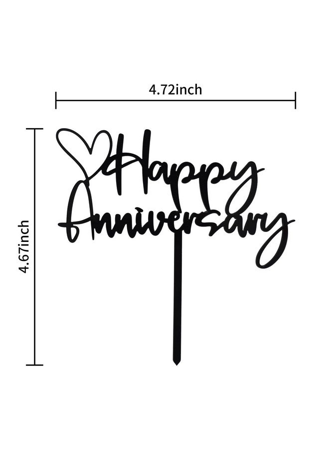 BEISHIDA Happy Aniversary Cake Topper Black Cake Decoration Company Anniversary Party Decoration for Wedding Anniversary Party for Men Women Cake Decorations Supplies - Image 2