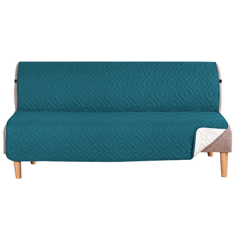 H.VERSAILTEX HVERSAILTEX Futon Cover Reversible Sofa Slipcover Furniture Protector Water Resistant 2 Inch Wide Elastic Straps Sofa Bed Pets Kids Dog Cat Fit Sitting Width Up to 70Futon Dark TealBeige 
