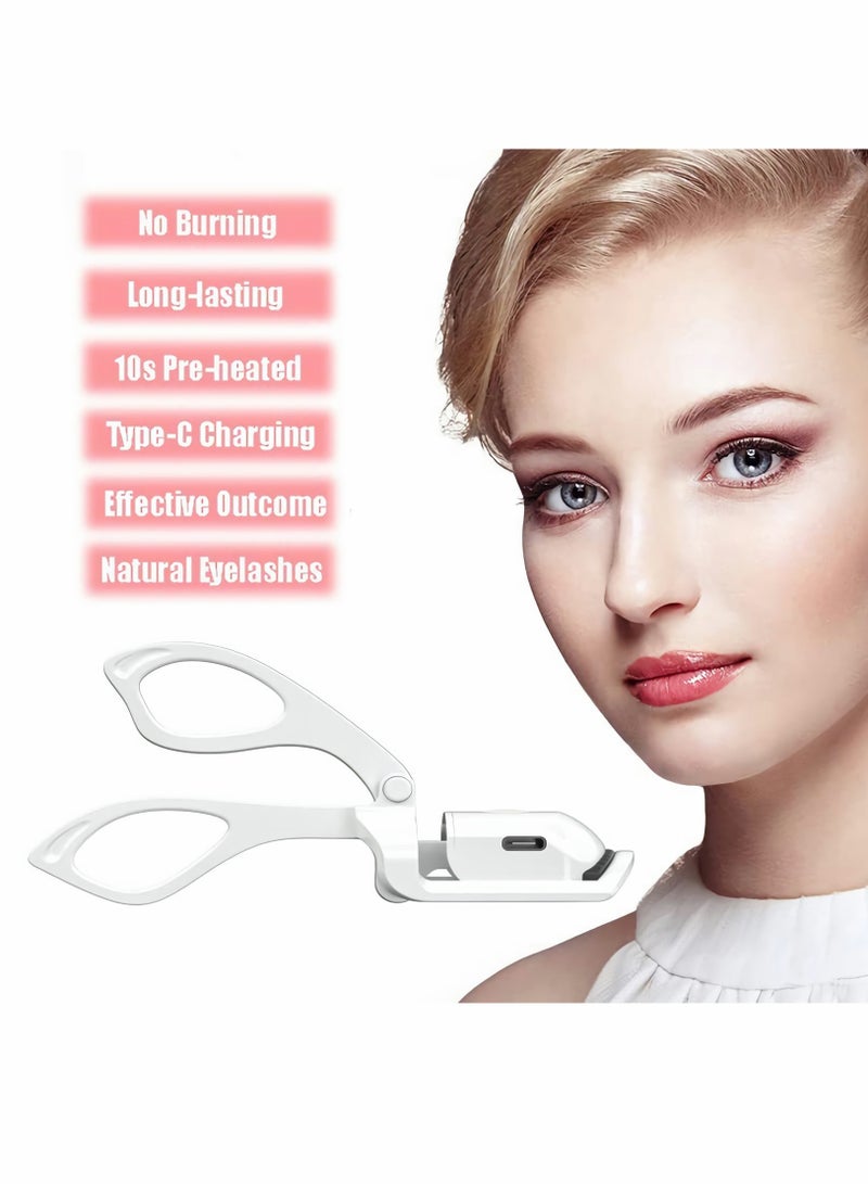 Rechargeable Electric Heated Eyelash Curler with Silicone Heating Pads for Effortless Curling and Long-lasting Results - Image 2