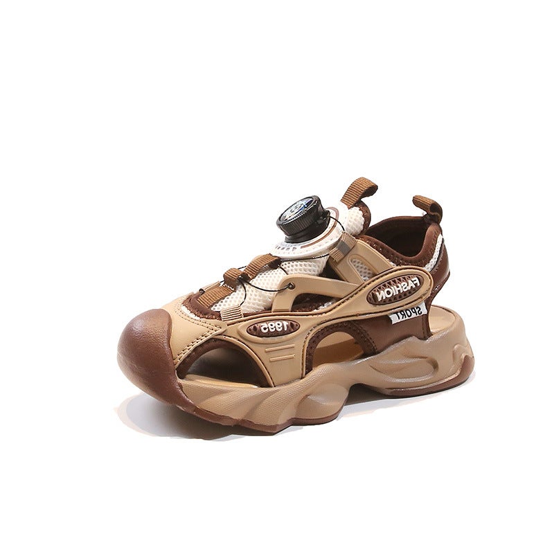 Boys'' Closed-Toe Sandals 2025 Summer New Style with Rotating Buckle Children''s Casual Shoes for Older Kids Sports Beach Shoes - Image 1