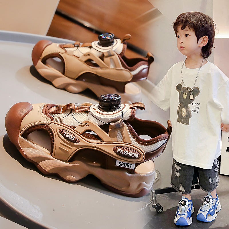 Boys'' Closed-Toe Sandals 2025 Summer New Style with Rotating Buckle Children''s Casual Shoes for Older Kids Sports Beach Shoes - Image 4