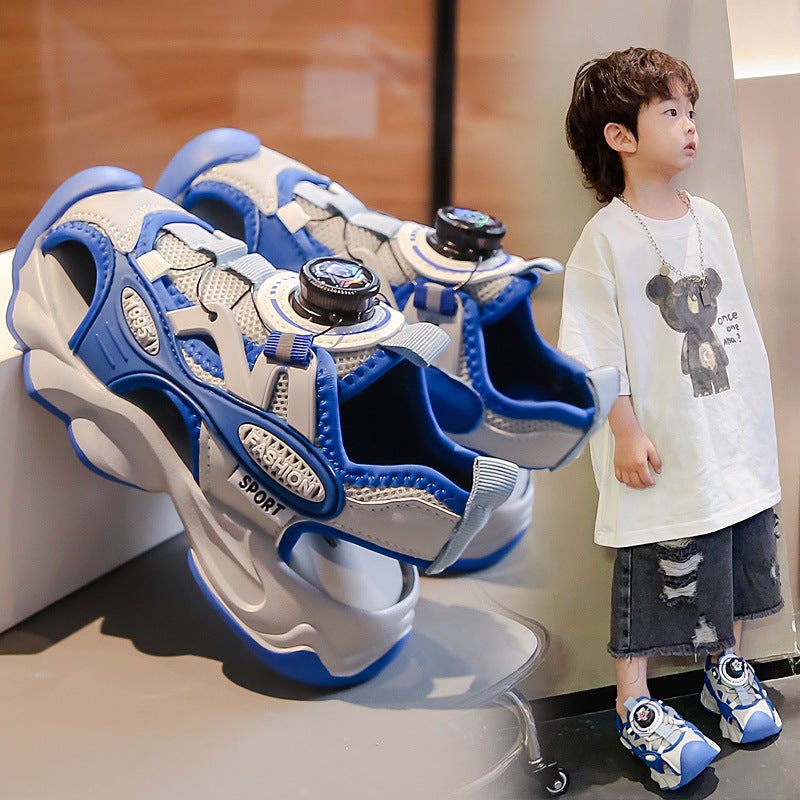Boys'' Closed-Toe Sandals 2025 Summer New Style with Rotating Buckle Children''s Casual Shoes for Older Kids Sports Beach Shoes - Image 5