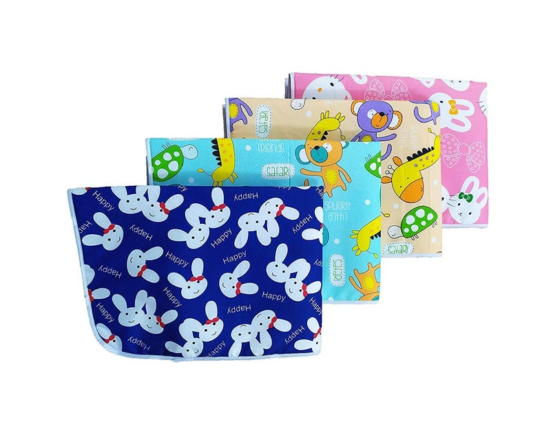 Heights Water Proof and Reusable Mat/Bed Protector/Absorbent Dry Sheets/Water Resistant Bed Protector Baby Dry Sheet -Pack of 4 (Medium,Multicolor)(0-6 Months) - Image 3