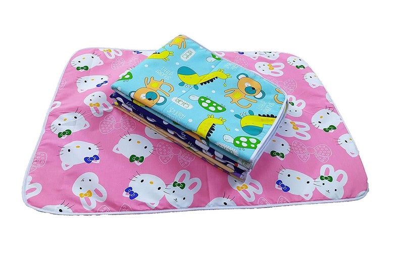 Heights Water Proof and Reusable Mat/Bed Protector/Absorbent Dry Sheets/Water Resistant Bed Protector Baby Dry Sheet -Pack of 4 (Medium,Multicolor)(0-6 Months) - Image 2