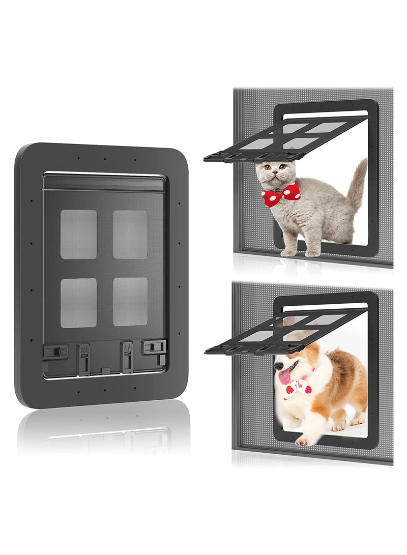 SYOSI Cat Screen Door Pet Screen Door Dog Door for Screen Door with Magnetic Flap 4 Way Switch Control Access Sturdy and Anti-Falling - Image 1