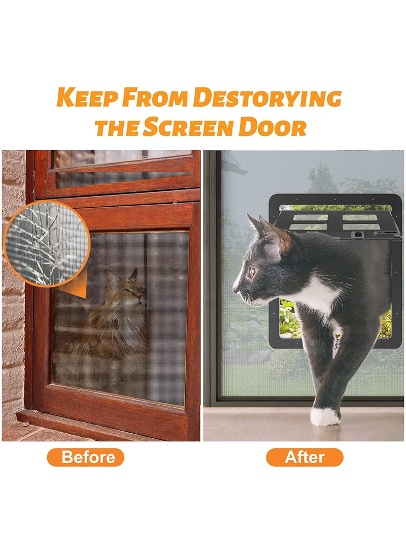SYOSI Cat Screen Door Pet Screen Door Dog Door for Screen Door with Magnetic Flap 4 Way Switch Control Access Sturdy and Anti-Falling - Image 5