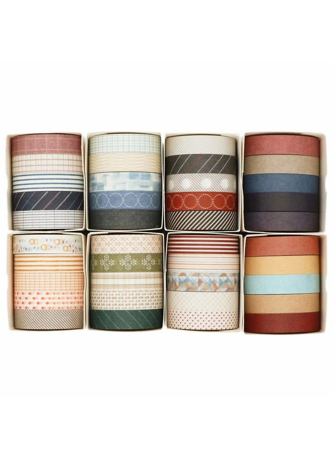 Knaid 40 Rolls of Slim Washi Tape Gift Box Set, Decorative Paper Tapes 10 mm Wide for Scrapbooking, DIY Arts and Crafts, Bullet Journal, Planner, Junk Journal, Notebooks (Minimalist) - Image 1