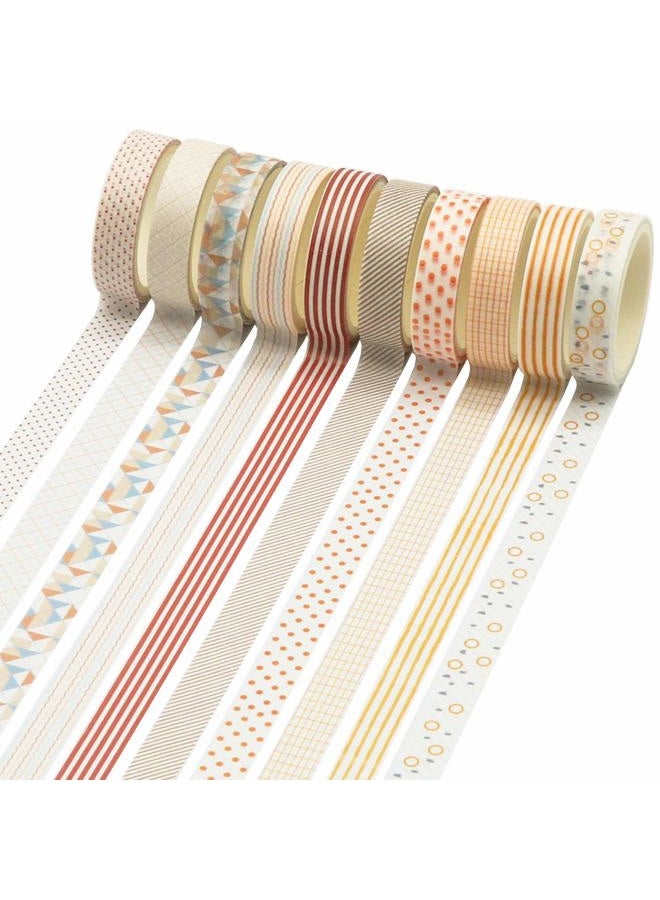Knaid 40 Rolls of Slim Washi Tape Gift Box Set, Decorative Paper Tapes 10 mm Wide for Scrapbooking, DIY Arts and Crafts, Bullet Journal, Planner, Junk Journal, Notebooks (Minimalist) - Image 4