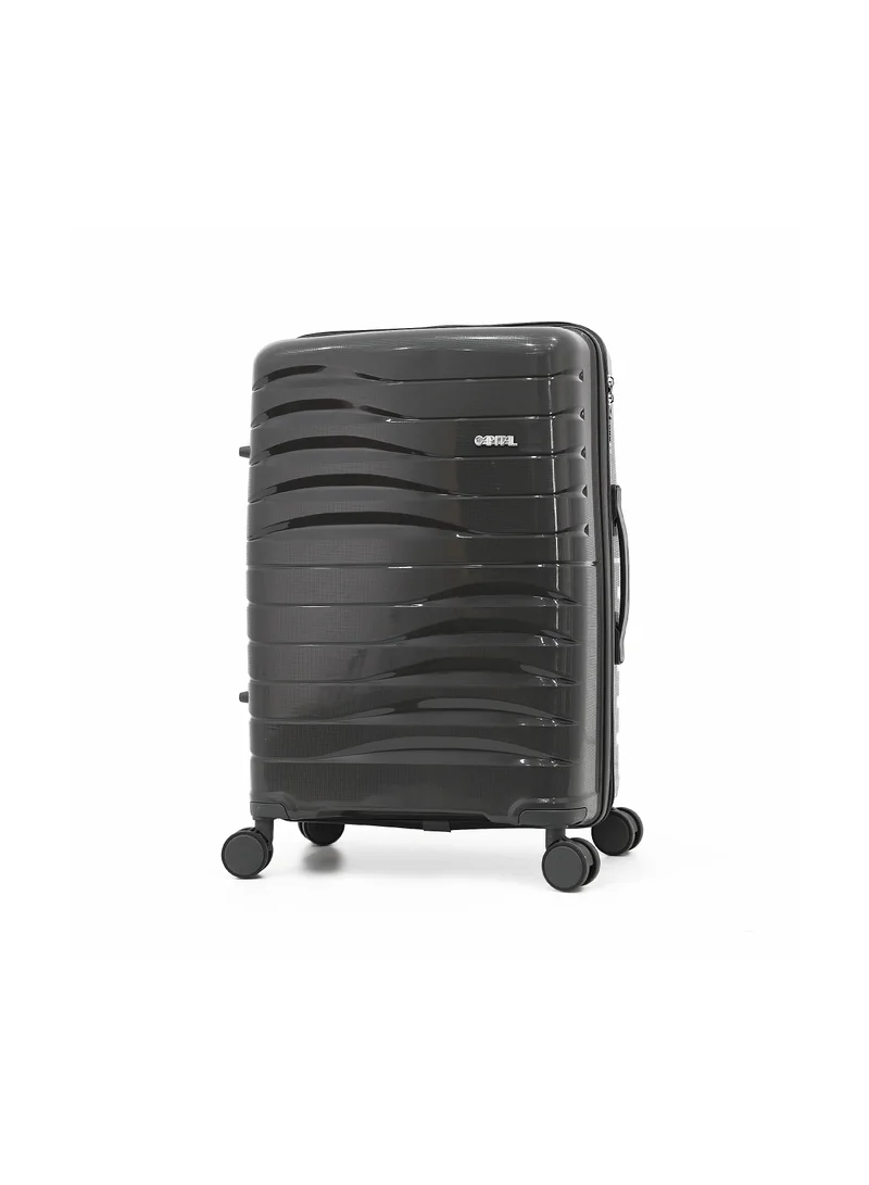 CAPITAL Durable PP Hard Shell Luggage Trolley Bag 3 Pieces Set,Grey (S-20,M-24,L-28 Inch)