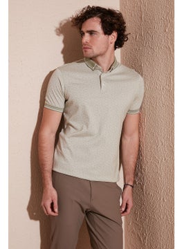 Buratti Cotton Blended Patterned Slim Fit Polo T Shirt Men's T Shirt 646B3200  - Image 1