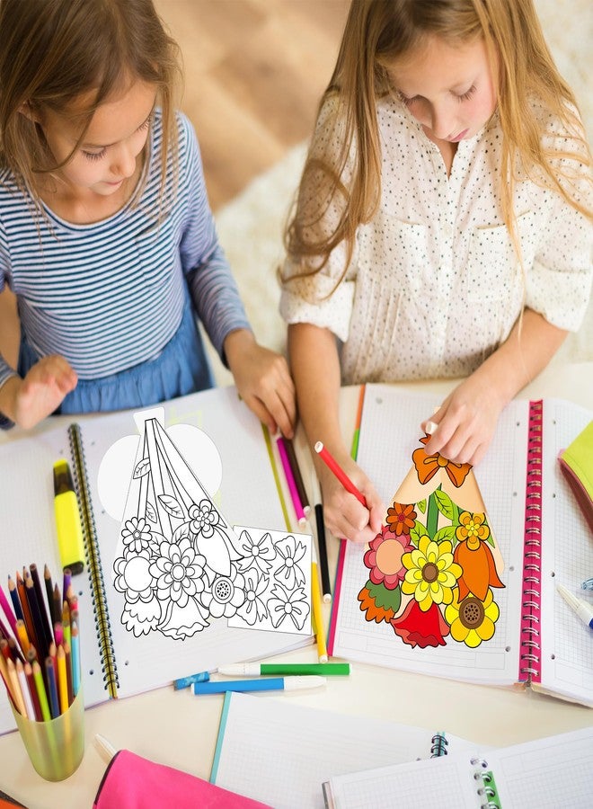 CY2SIDE 28PCS Color Your Own 3D Fall Flower Bouquet for Mom Make Your Own Color Thankful Paper Floral Craft DIY Autumn Craft for Kids School Project Thanksgiving Day Flower Bouquet for Teacher and Mom - Image 4