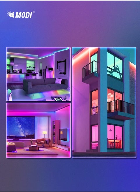 Led Light Strip Bluetooth Smart App Music Sync Color Changing RGB LED Light Strip with Remote Control and Power Adapter Led Lights for Bedroom Room Home Decor 10 Mtr
