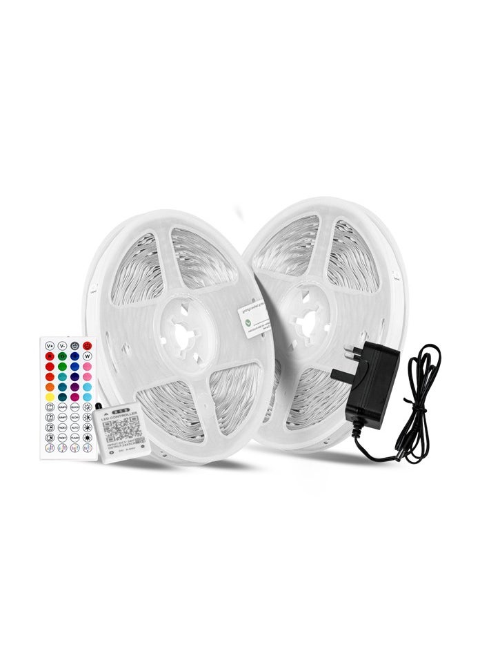 MODI - Led Light Strip Bluetooth Smart App Music Sync Color Changing RGB LED Light Strip with Remote Control and Power Adapter Led Lights for Bedroom Room Home Decor 10 Mtr - Image 1