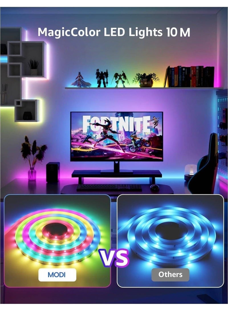 MODI 10M RGB LED Strip Light – Music Sync Multicolor Neon Tape with Timer & Remote - Image 4