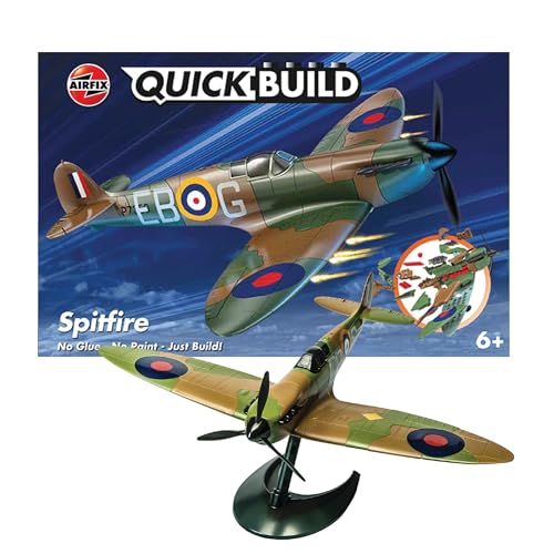 Airfix طائرة إيرفيكس كويك بيلد سوبرمارين سبايتفاير طقم نموذج بلاستيكي لبناء الطوب J6000 - Image 1