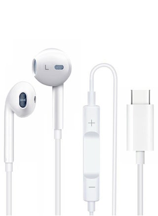 ( for iPhone 15 Pro Max ) Wired Headphone For Apple Type C Wired iPhone Headphones In-Ear Earbuds Built-in Microphone and Volume Control / White - pzsku/Z4D5BDE34F5DEFBE15D92Z/45/_/1728309681/41ba3869-54d3-4ea1-b3ba-5869f2096390