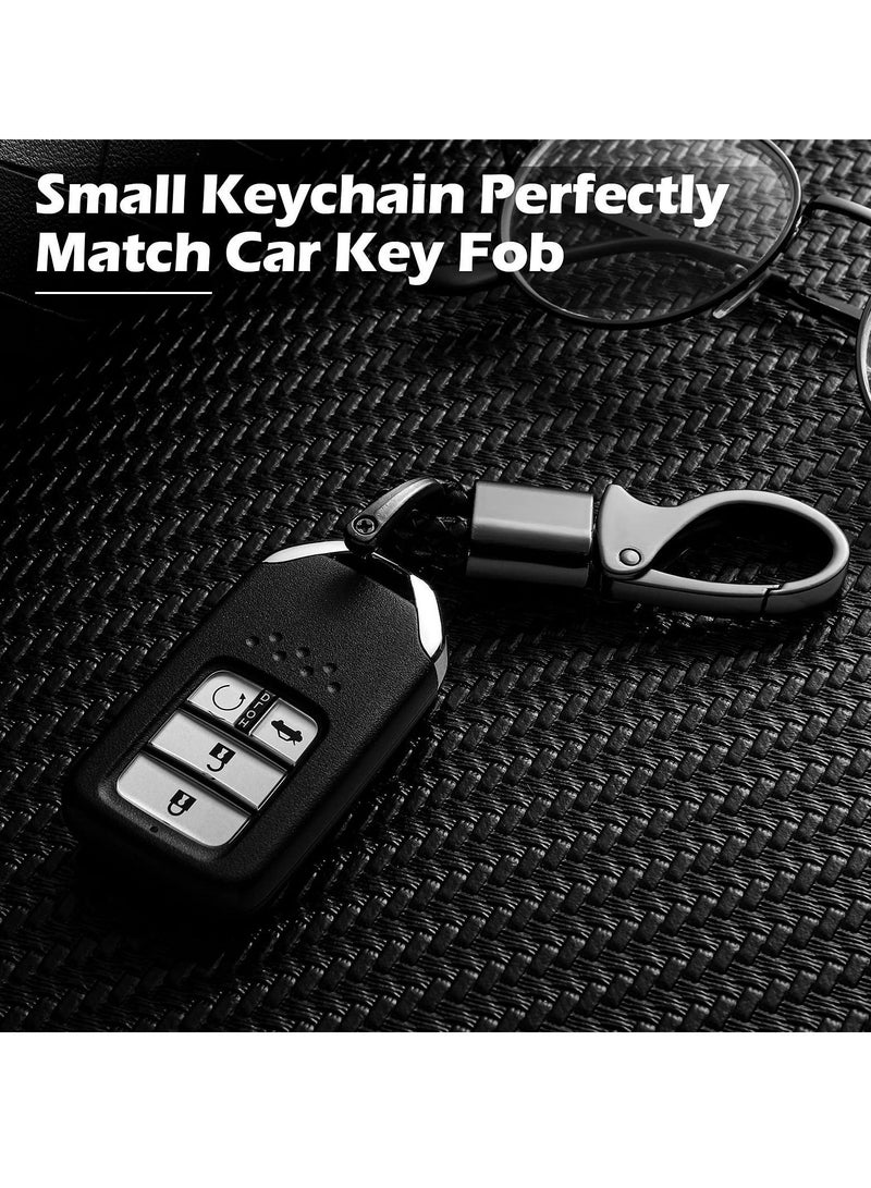 Y&D Car Key Fob Keychains Metal Leather Keyring Keys Clip Detachable Keychain Business Quickdraw Hooks Multifunctional Chain for Men Women (Assorted Colors,4 Pieces) - Image 3