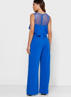 Adrianna Papell Mesh Yoke Overlay Jumpsuit  - Image 2