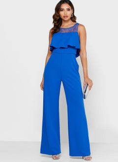 Adrianna Papell Mesh Yoke Overlay Jumpsuit  - Image 4