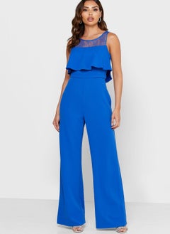 Adrianna Papell Mesh Yoke Overlay Jumpsuit  - Image 1
