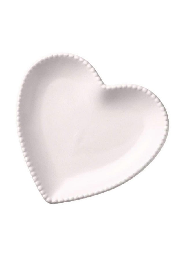 بروماس طبق مزدوج القلب من البورسلين الفاخر مقاس 12 بوصة - طبق تقديم أنيق للوجبات الخفيفة والسلطات - Image 1