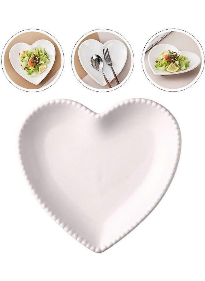 بروماس طبق مزدوج القلب من البورسلين الفاخر مقاس 12 بوصة - طبق تقديم أنيق للوجبات الخفيفة والسلطات - Image 2