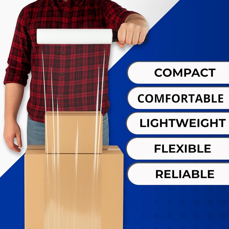 Rago Transparent stretch film 25 cm I 6 rolls I hand wrapping film 300 g with mandrel Ø38 mm – Pallet Moving Film – Packaging Home & Transport - Image 5