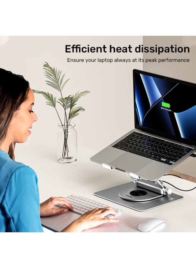 UNITEK حامل لابتوب دوار 360° مع محور USB-C (2*USB3.0 + HDMI 4K 30Hz + إيثرنت ميغابت + PD100W) - Image 5