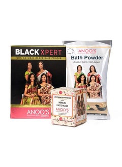 Anoos Black Xpert 100G L & W Mask 40G Bath Powder 180G Combo  - Image 1