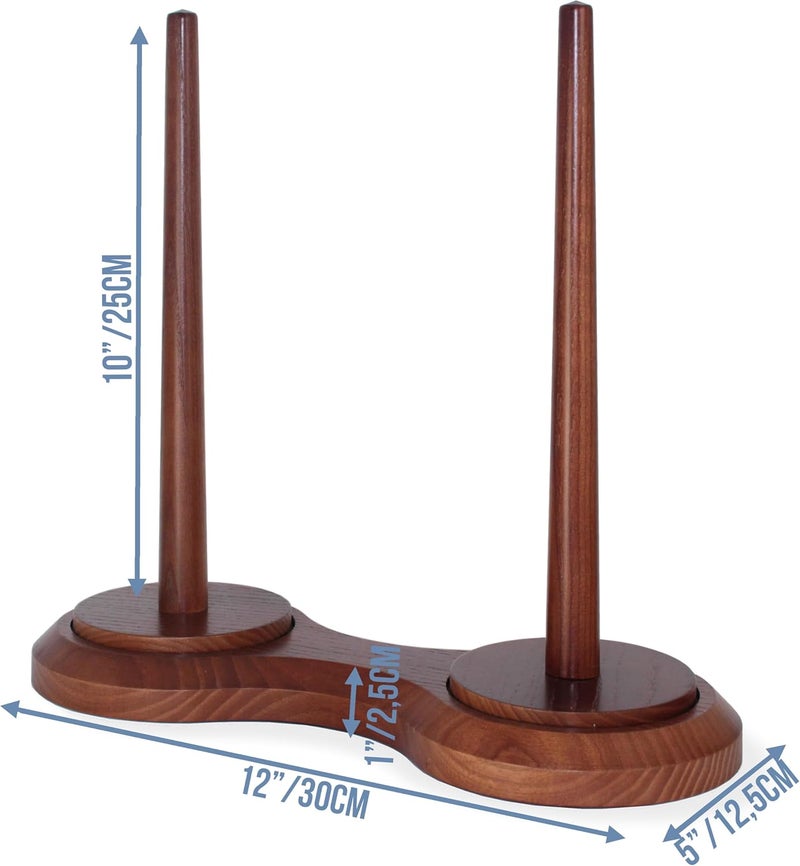 Barva Double Yarn Holder 44 Lb Total Capacity for Chunky Yarn | Dual Bearing Spinners & Big Rubber Anti Slip Pads for Max Stability | European Wood Crochet Accessories & Pro Tools for Fiber Crafts - Image 3