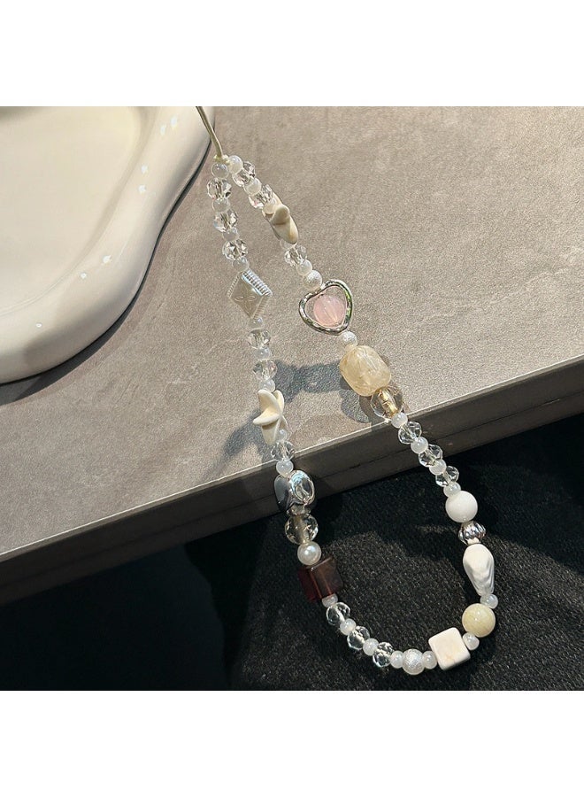 Phone Charm Strap Universal Hand iPhone Wrist Strap Camera Lanyard Pearl Beaded Cute Chain String Accessories Universal for iPhone Samsung Women Girls Phones Bag Keychain - Image 2