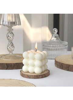 PURCHASE PLUSE Bubble Candle 3D Cube Aromatherapy Soy Wax Handmade Scented Candle with Orchid Fragrance Ideal for Home Decor and Gifting 1