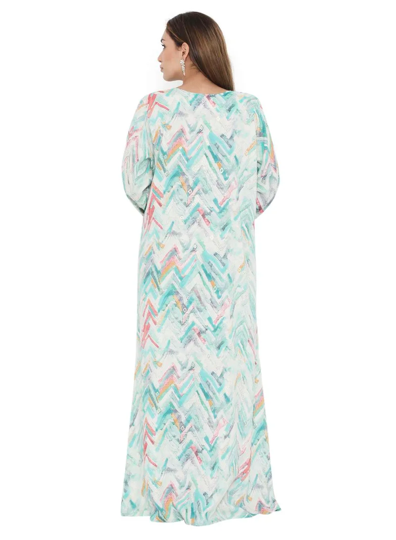 هانا آند سارا HIGH QUALITY VISCOSE JALBIYA WITH MULTICOLOR THICK THREAD EMBROIDERY ARABIC KAFTAN JALABIYA DRESS