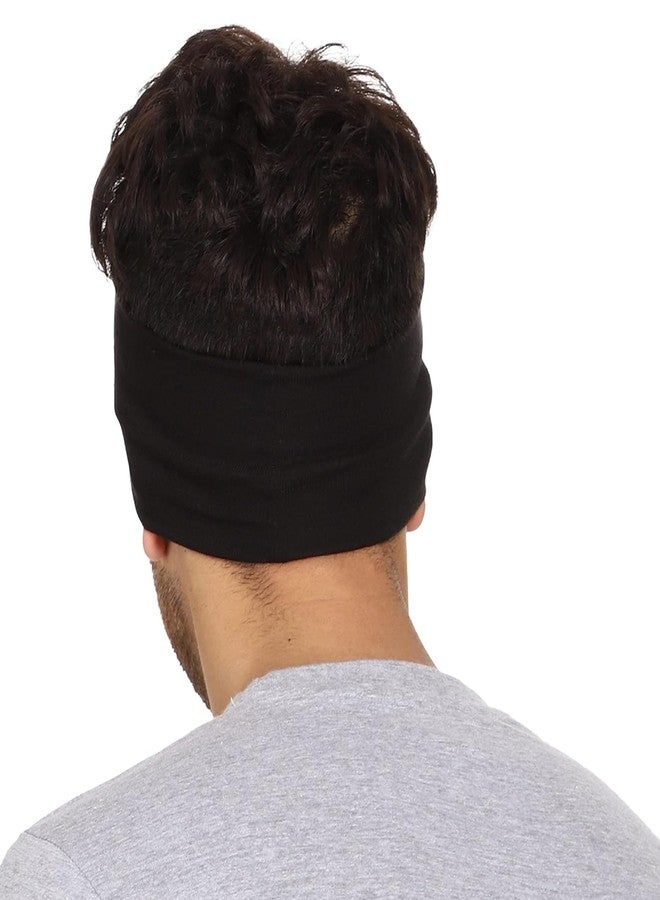 UMANI® Moisture Wicking and Non-Slip Exercise Workout Cotton Headband for Men and Women (Black) - Image 4