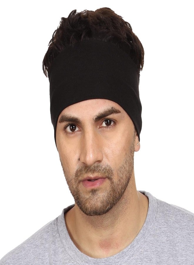 UMANI® Moisture Wicking and Non-Slip Exercise Workout Cotton Headband for Men and Women (Black) - Image 3