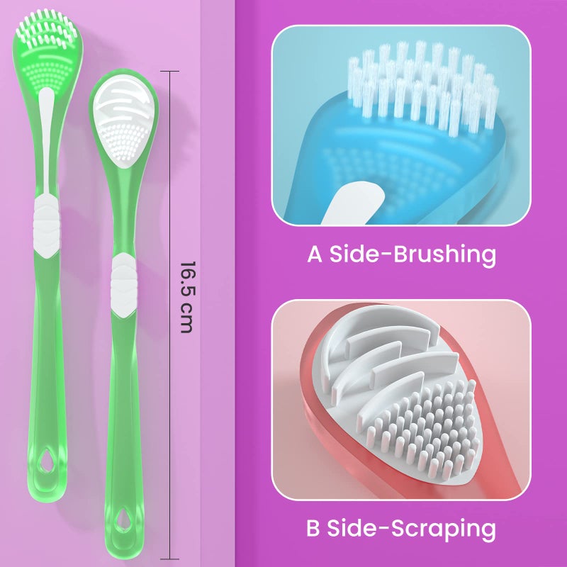Y-Kelin Double-Side Desiged Tongue Scraper, Ultra-Soft Tongue Brush Tongue Cleaner (3 Pack) - Image 4