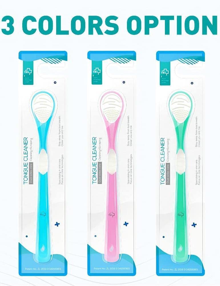 Y-Kelin Double-Side Desiged Tongue Scraper, Ultra-Soft Tongue Brush Tongue Cleaner (3 Pack) - Image 2