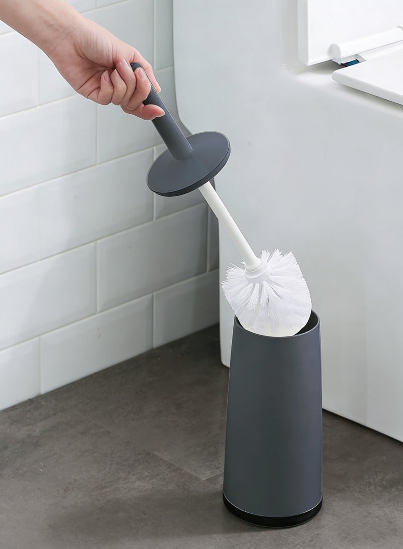 SAHHAHOME Toilet Brush Set, Replaceable Head, Anti-Slip Handle, Storage Base, Bathroom Cleaning Brush - Image 1