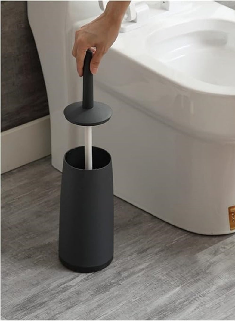 SAHHAHOME Toilet Brush Set, Replaceable Head, Anti-Slip Handle, Storage Base, Bathroom Cleaning Brush - Image 2